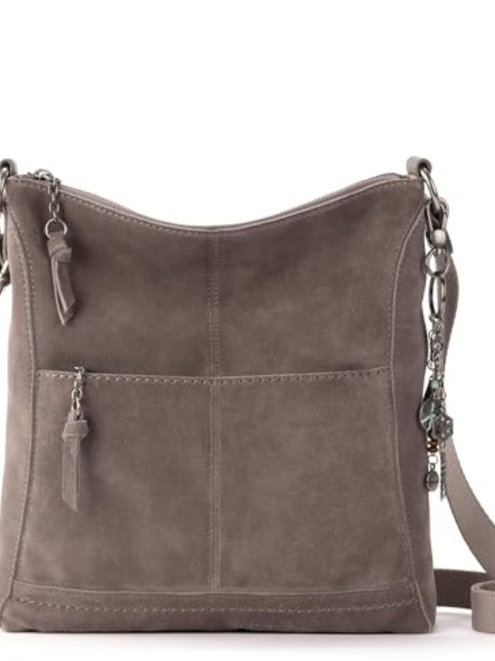Leather Crossbody Purse with Adjustable Strap and Zipper Closure